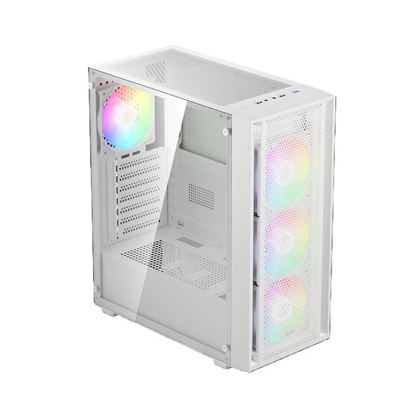 Vỏ Case Gamdias Aura GC2 Trắng Sẵn 4 Fan ARGB
