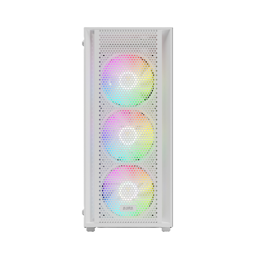Vỏ Case Gamdias Aura GC2 Trắng Sẵn 4 Fan ARGB