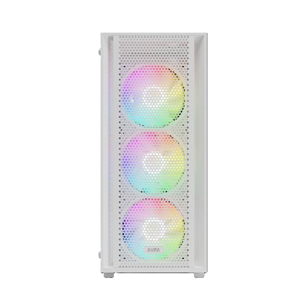 Vỏ Case Gamdias Aura GC2 Trắng Sẵn 4 Fan ARGB