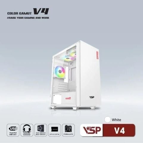 Vỏ Case VSP V4 M-ATX/ITX Trắng