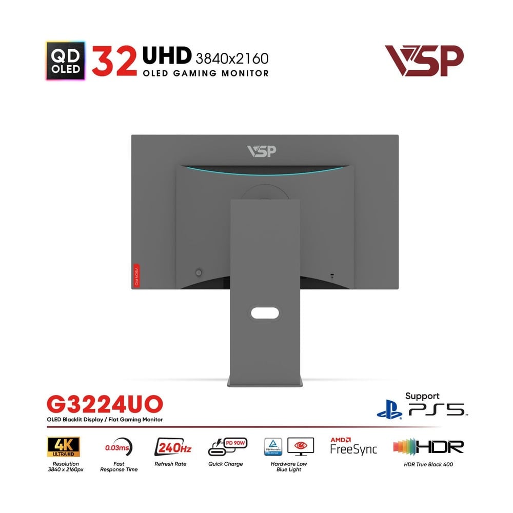 Màn hình QD-OLED Ai gaming Vision Pro G3224UO (32 inch / 4K / 10bit / 240Hz / 0.03ms / G-sync)