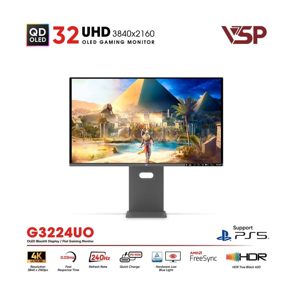 Màn hình QD-OLED Ai gaming Vision Pro G3224UO (32 inch / 4K / 10bit / 240Hz / 0.03ms / G-sync)
