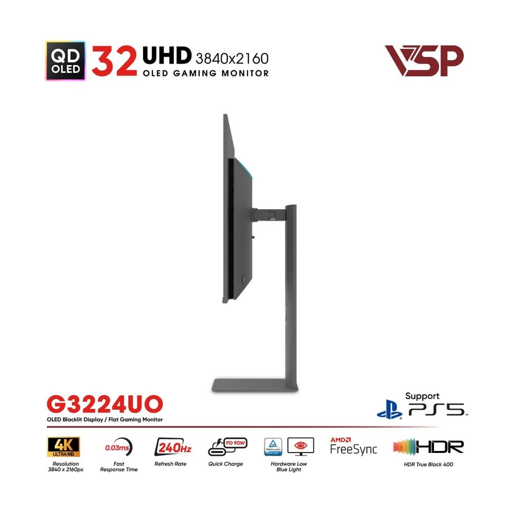 Màn hình QD-OLED Ai gaming Vision Pro G3224UO (32 inch / 4K / 10bit / 240Hz / 0.03ms / G-sync)