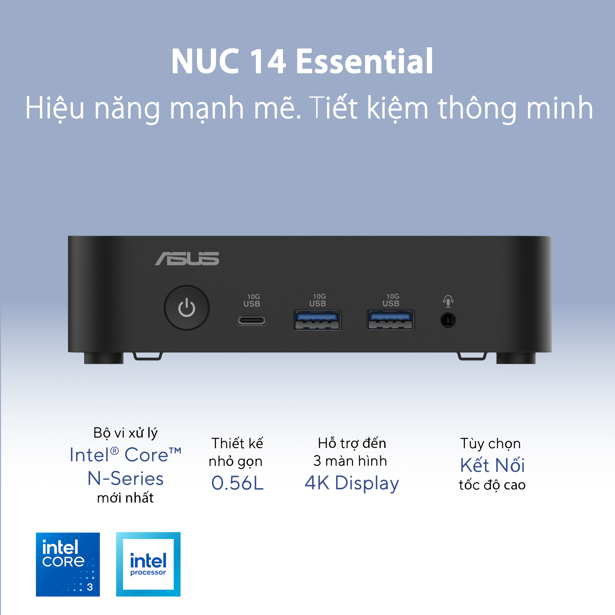 PC Mini ASUS NUC 14 Essential RNUC14MNK9700000 INTEL CORE N97 DDR5/WIFI6/NO-OS, ảnh mô tả chi tiết