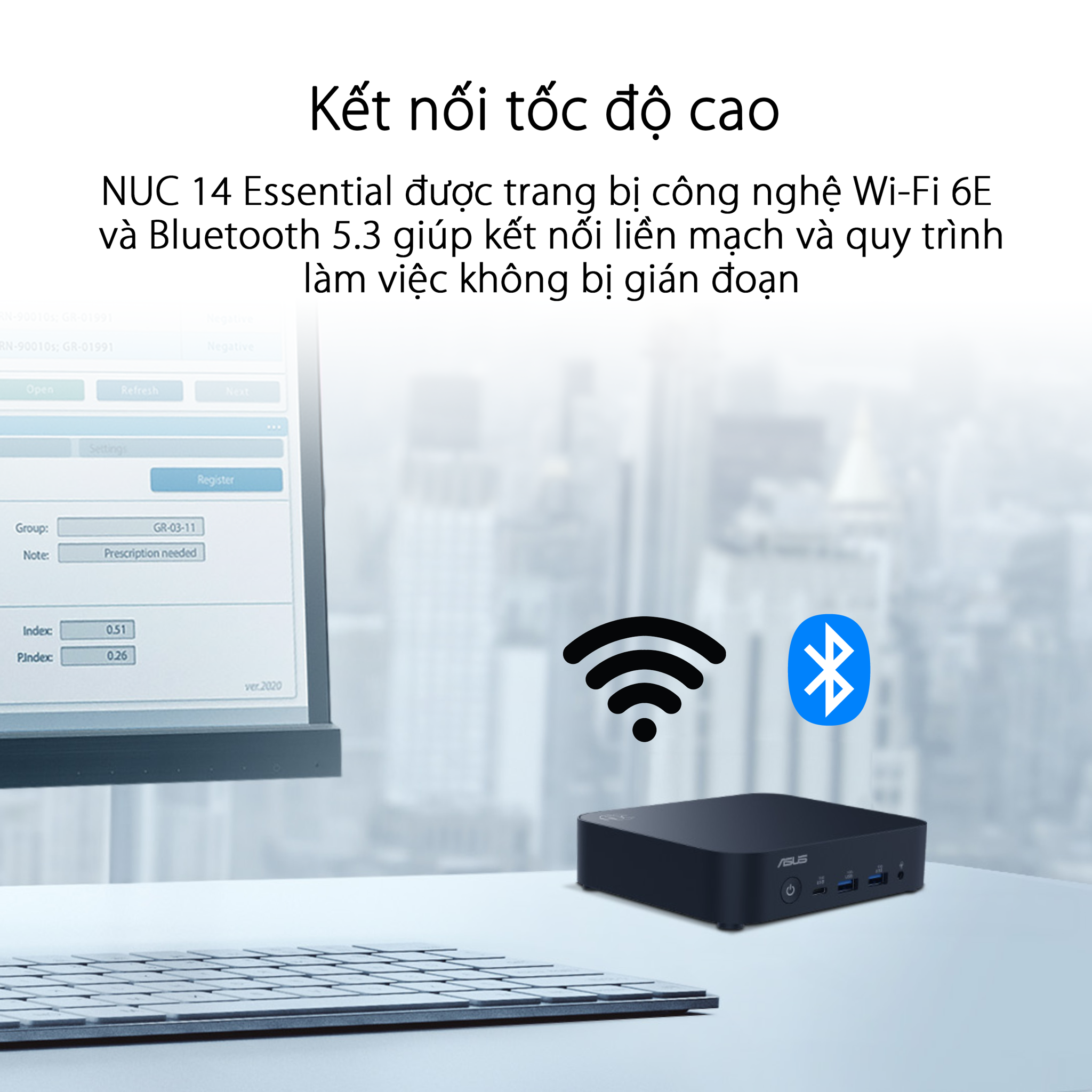 PC Mini ASUS NUC 14 Essential RNUC14MNK9700000 INTEL CORE N97 DDR5/WIFI6/NO-OS, hình thực tế sản phẩm