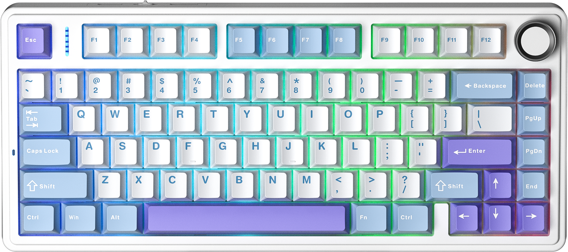 Bàn phím cơ AULA F75 3 Mode (1479) (Phiên bản Xanh dương + trắng + tím/ Reaper switch)