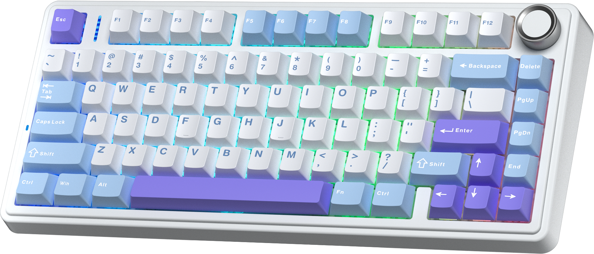 Bàn phím cơ AULA F75 3 Mode (1479) (Phiên bản Xanh dương + trắng + tím/ Reaper switch)