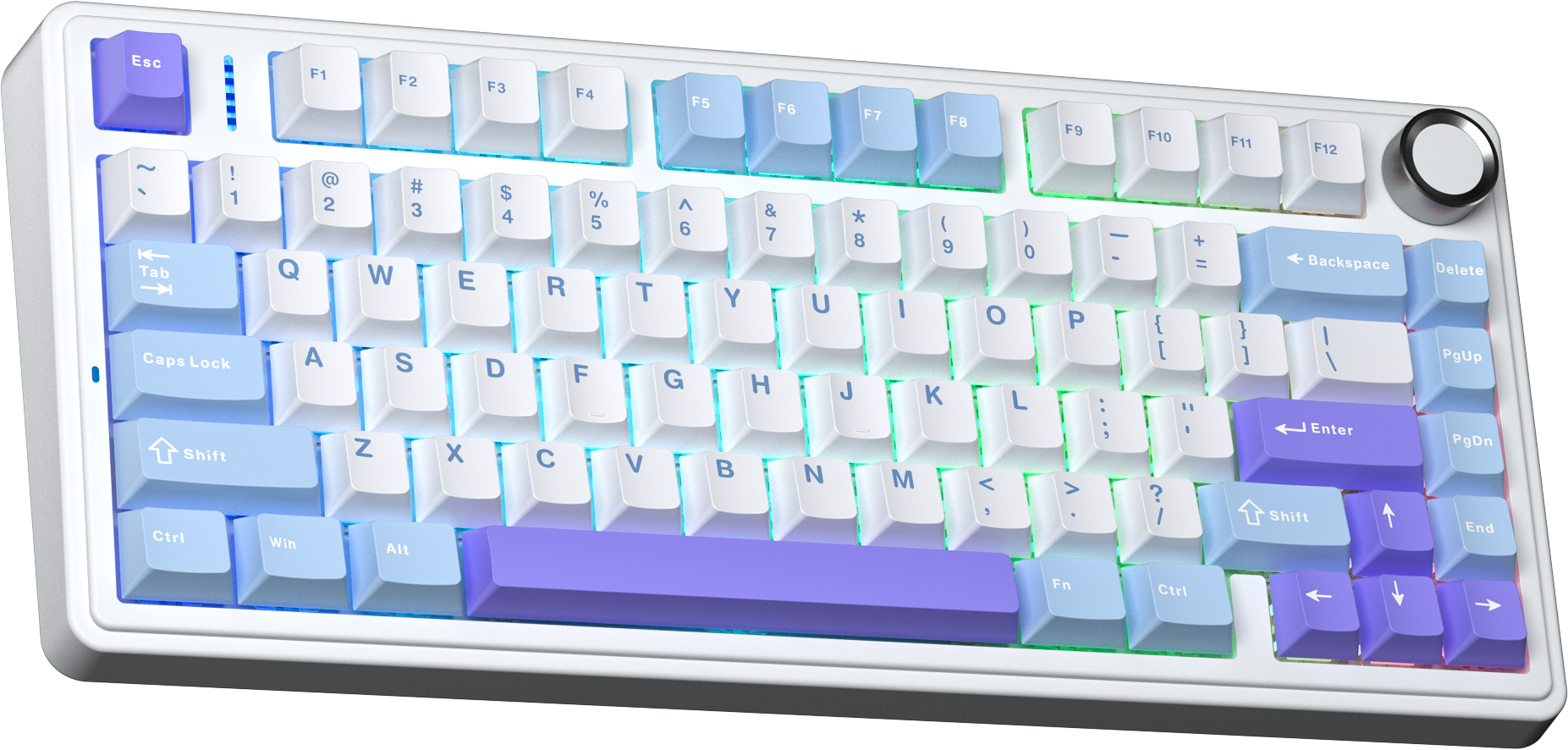 Bàn phím cơ AULA F75 3 Mode (1479) (Phiên bản Xanh dương + trắng + tím/ Reaper switch)