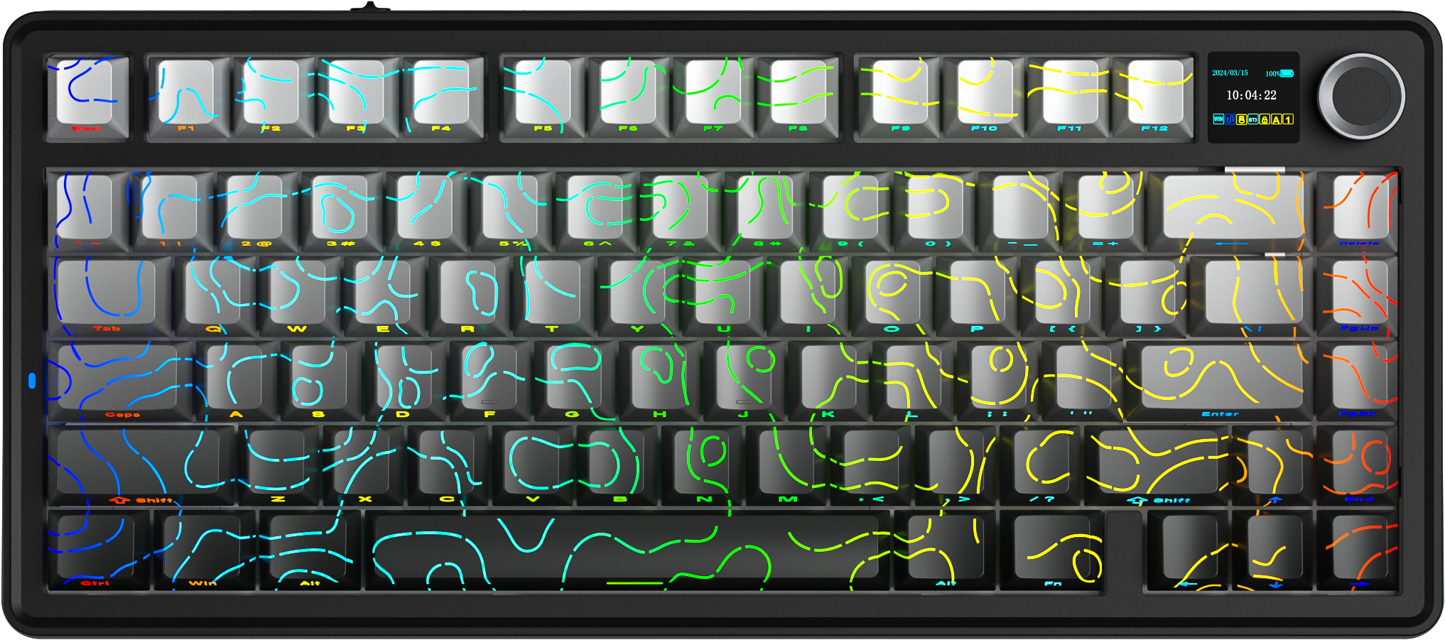 Bàn phím cơ AULA F75 MAX GAMING 3 MODE (Xám + đen gradient contour/ Reaper switch)