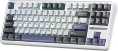 BÀN PHÍM CƠ GAMING AULA F87 (9425) 3 MODE (Phiên bản Đen + trắng + xanh dương/ Greywood V4 Switch)