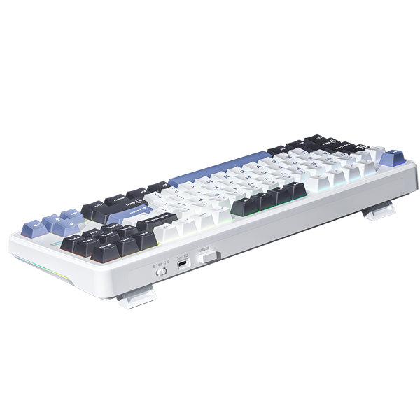 BÀN PHÍM CƠ GAMING AULA F87 (9425) 3 MODE (Phiên bản Đen + trắng + xanh dương/ Greywood V4 Switch)