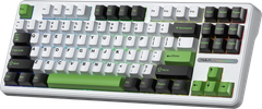 BÀN PHÍM CƠ GAMING AULA F87 (8619) 3 MODE (Phiên bản đen + trắng + xanh lá/ Grey Wood V3 Switch)