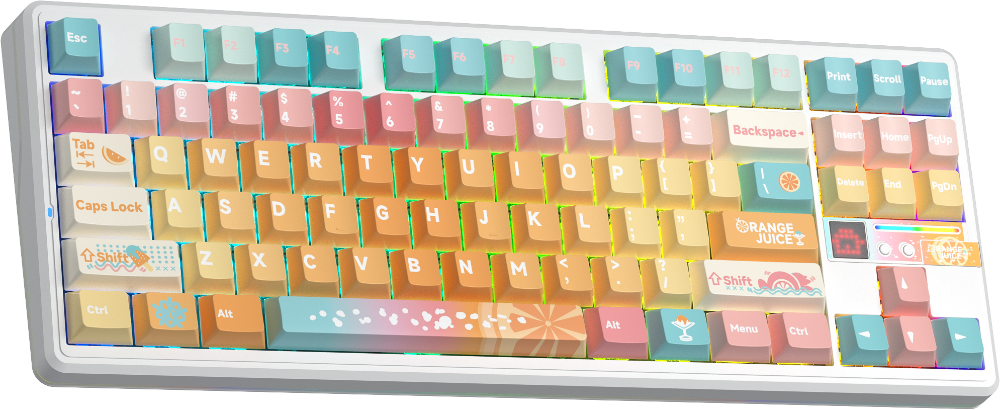 BÀN PHÍM CƠ GAMING AULA F87 PRO V2 (2667) 3 MODE (Phiên bản Màu Orange Juice/ Meteor Ice Cream Switch)