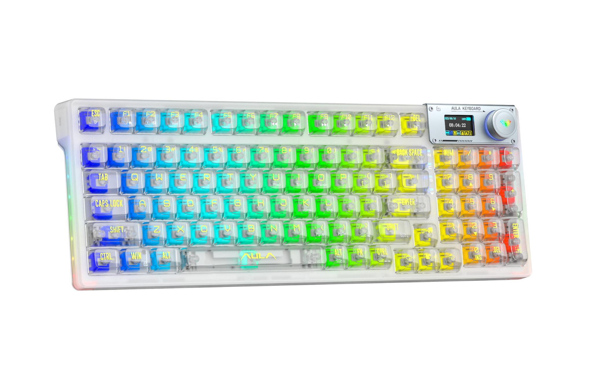 Phím Cơ Aula F98 Pro (Ice Crystal Switch Trắng Trong Suốt) Không Dây