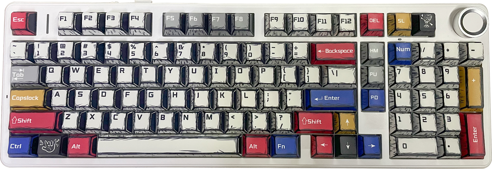 BÀN PHÍM CƠ GAMING AULA F99 PRO (1660) (Có núm xoay/ Màu comic/ Star Vector switch)