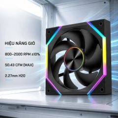 Fan Case MAGIC SNOWMAN REVERSE F-129 PRO ARGB Đen Sync Main (Ngược)