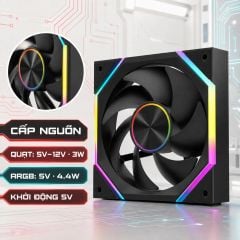 Fan Case MAGIC SNOWMAN F-129 PRO ARGB Đen Sync Main (Xuôi)