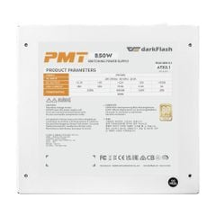 Nguồn DarkFlash PMT 850W GOLD ATX 3.1, PCIe 5.1 (80 Plus Gold/ Full-Modular) Trắng