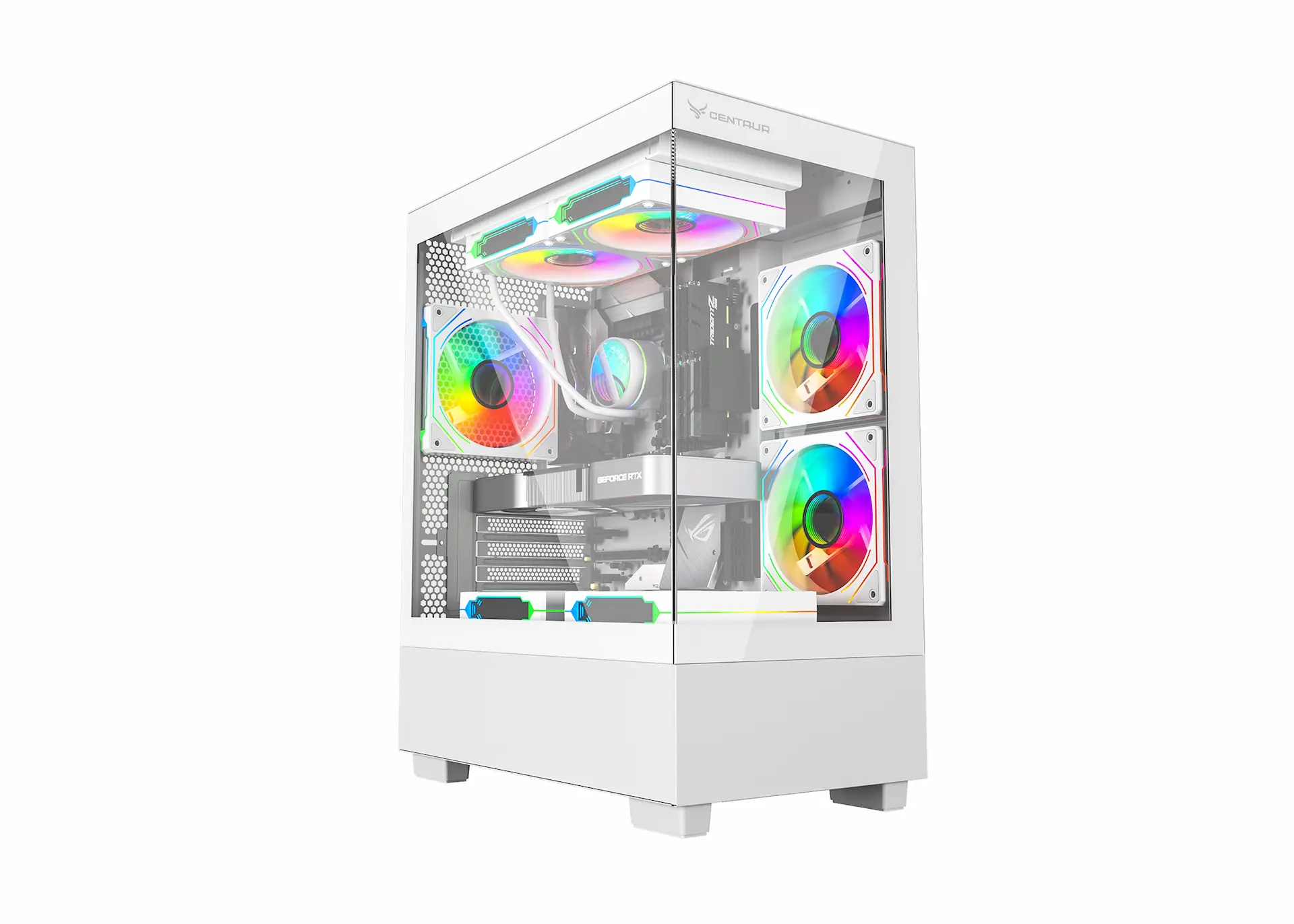Vỏ Case CENTAUR TIMBER M-ATX ITX Trắng Trơn tổng thể