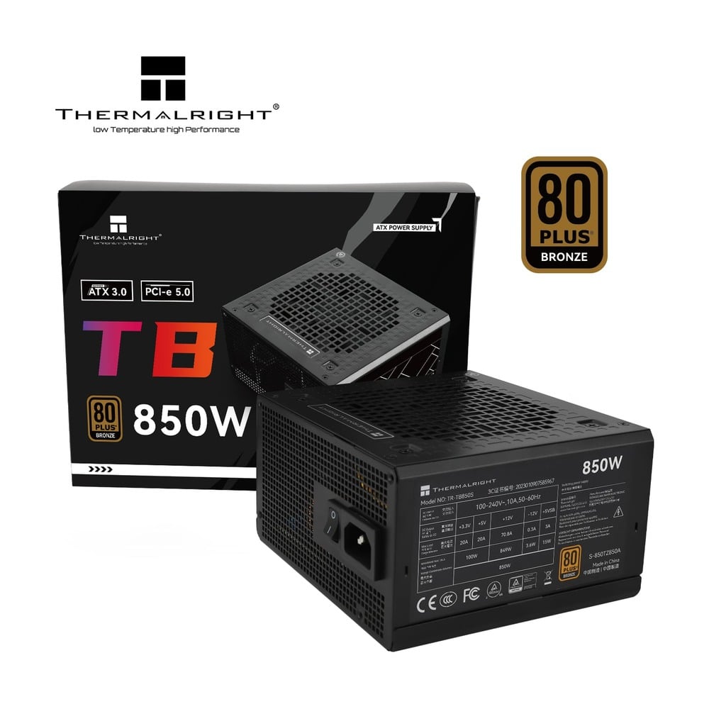 Nguồn Thermalright TB-850 850W 80 Plus Bronze Full Modular Đen