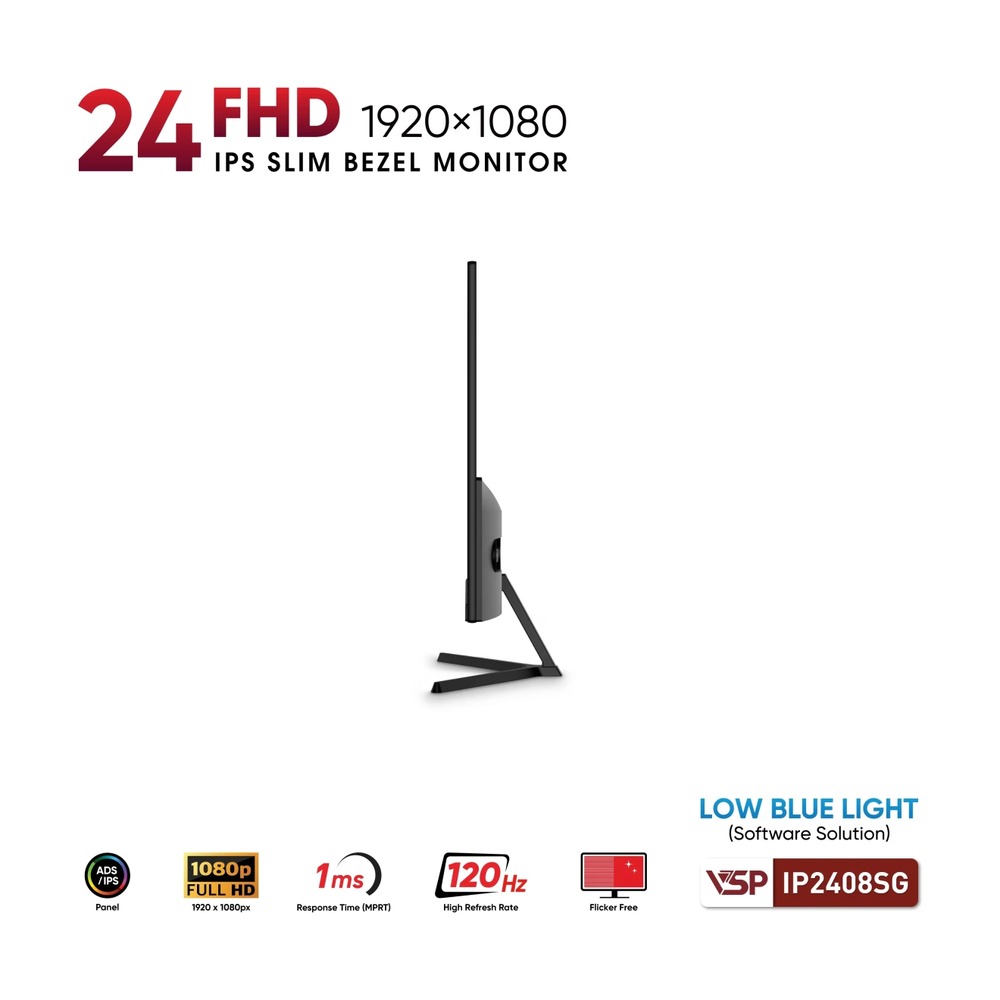Màn Hình VSP IP2408SG 24 inch FHD IPS 120Hz 1ms FreeSync AdaptiveSync Đen
