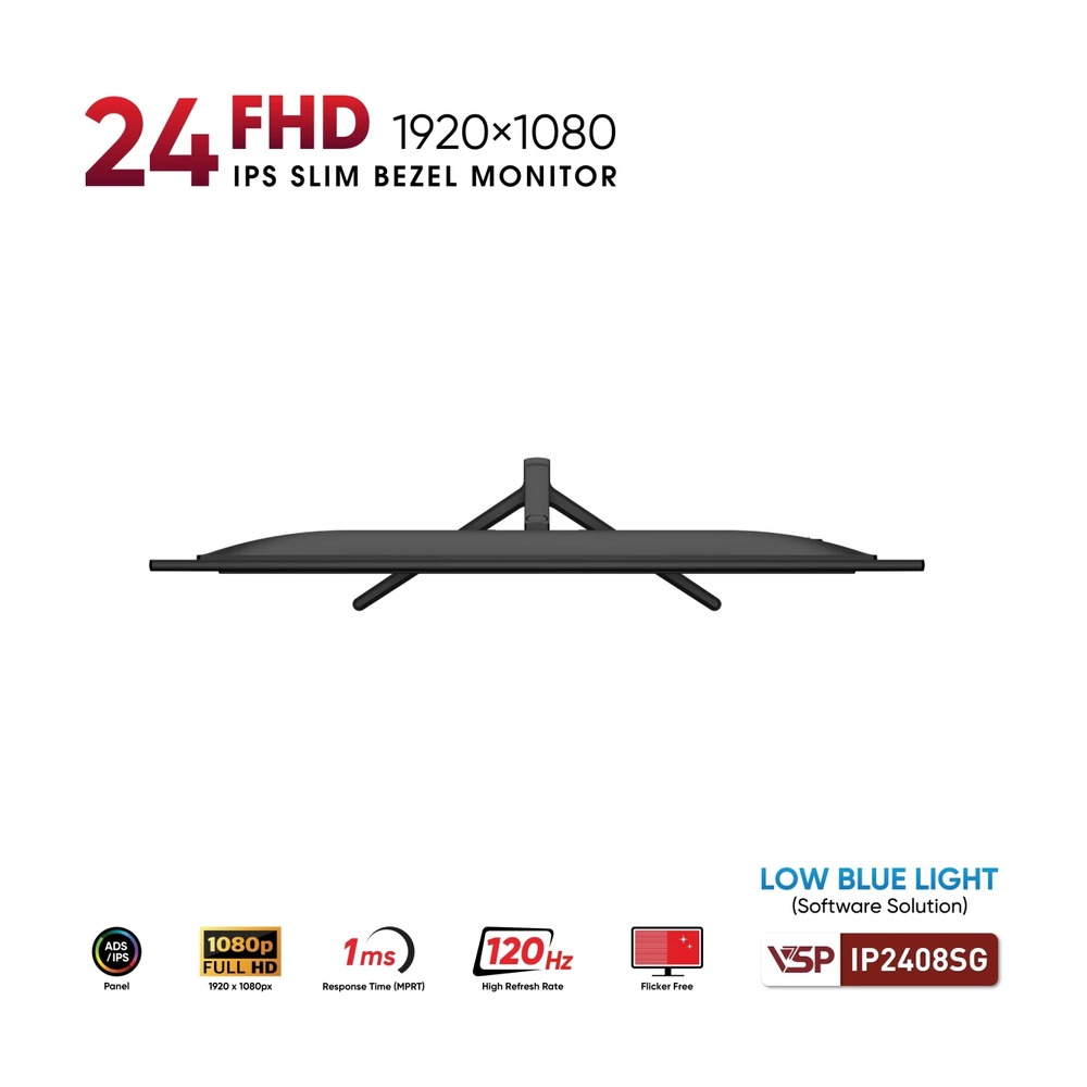 Màn Hình VSP IP2408SG 24 inch FHD IPS 120Hz 1ms FreeSync AdaptiveSync Đen