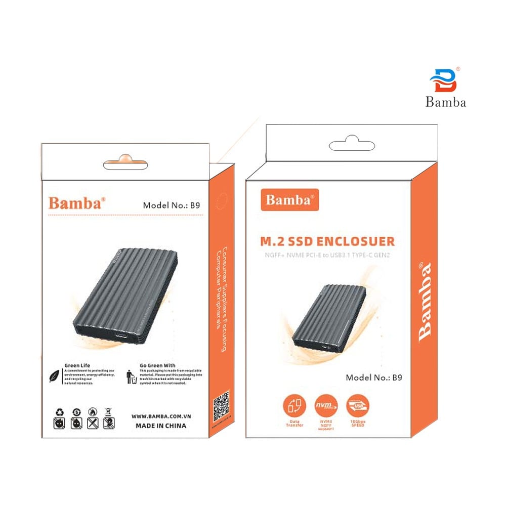 Box SSD Bamba B9 M2 NGFF M.2(Nvme) – USB 3.1 (màu Xám)