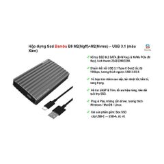 Box SSD Bamba B9 M2 NGFF M.2(Nvme) – USB 3.1 (màu Xám)