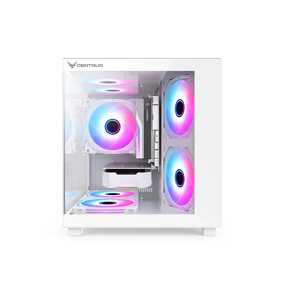 Vỏ Case Centaur Hyper Gaming Trắng góc nhìn tổng thể