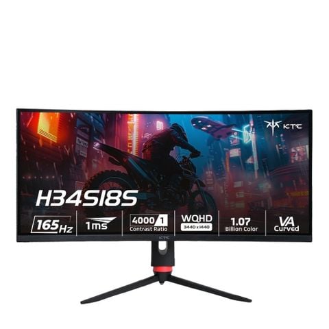 Màn hình Cong Gaming KTC H34S18S 165Hz 2K (34 inch, 3440×1440, VA, 1500R, 165Hz, 1ms, G-Sync)