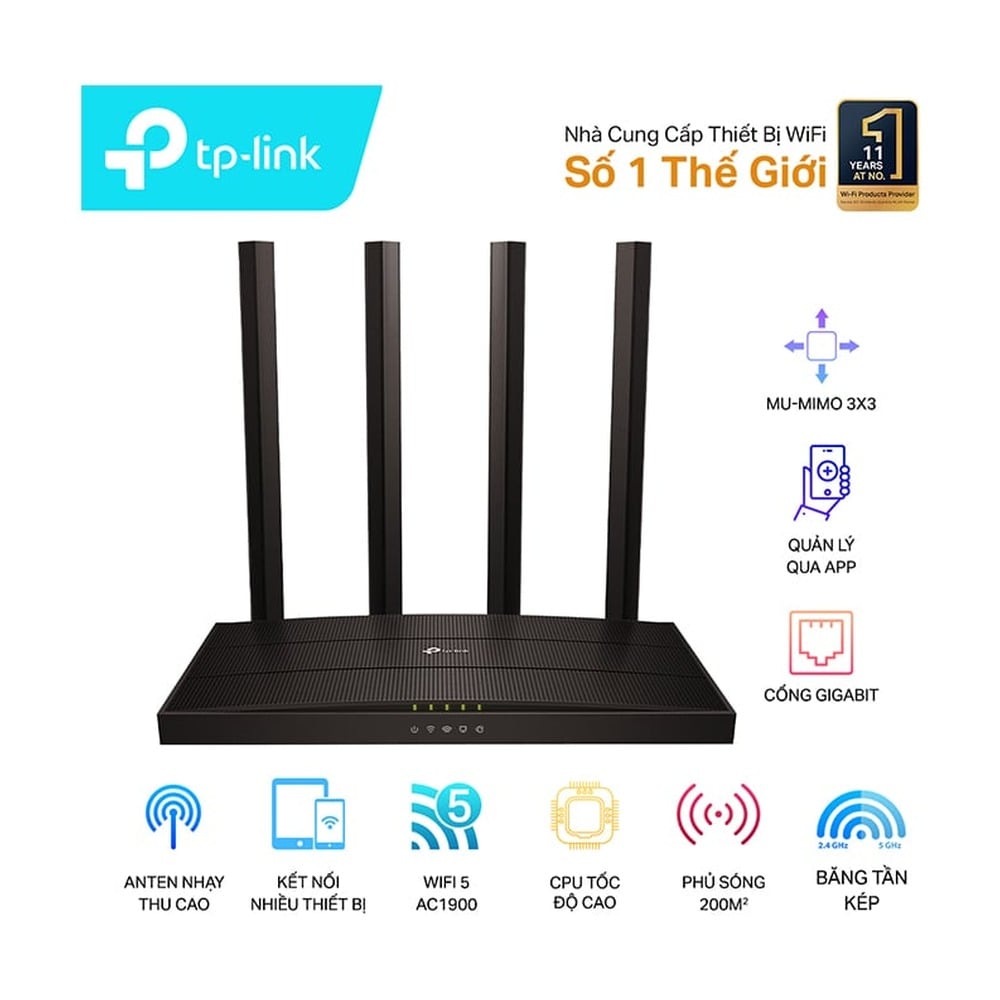 Bộ Phát Router WiFi 5 Mesh TP-Link Archer C80 AC1900