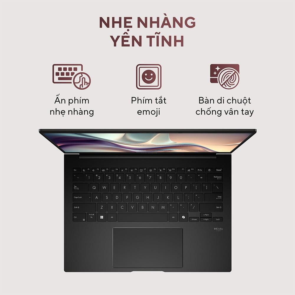 Laptop ASUS Zenbook 14 UM3406KA-PP555WS (RYZEN AI 7 350 | AMD Radeon | 14 inch 3K OLED | 32GB LPDDR5X | 512GB | Windows 11 Home | Đen)