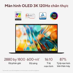 Laptop ASUS Zenbook 14 UM3406KA-PP555WS (RYZEN AI 7 350 | AMD Radeon | 14 inch 3K OLED | 32GB LPDDR5X | 512GB | Windows 11 Home | Đen)