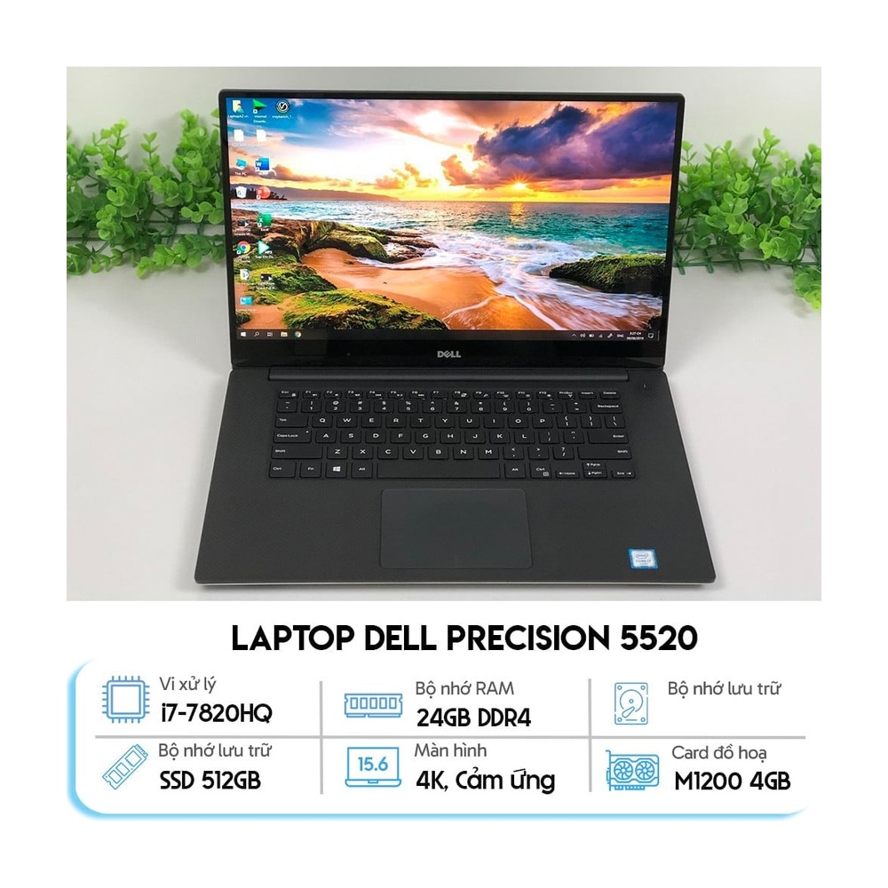 Laptop Dell Precision 5520 Core i7 7820HQ / VGA M1200