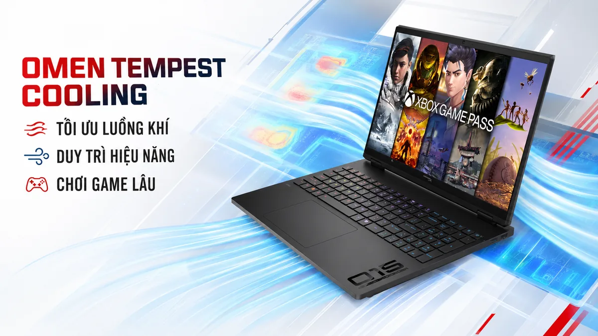 Hệ tản nhiệt OMEN Tempest Cooling trên HyperX OMEN 15