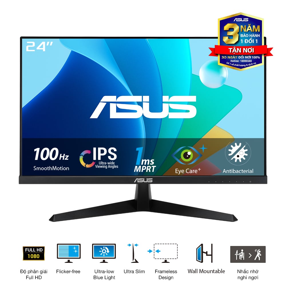 Màn Hình ASUS VY249HF-R 23.8 Inch (FHD - IPS - 100Hz - 1ms)