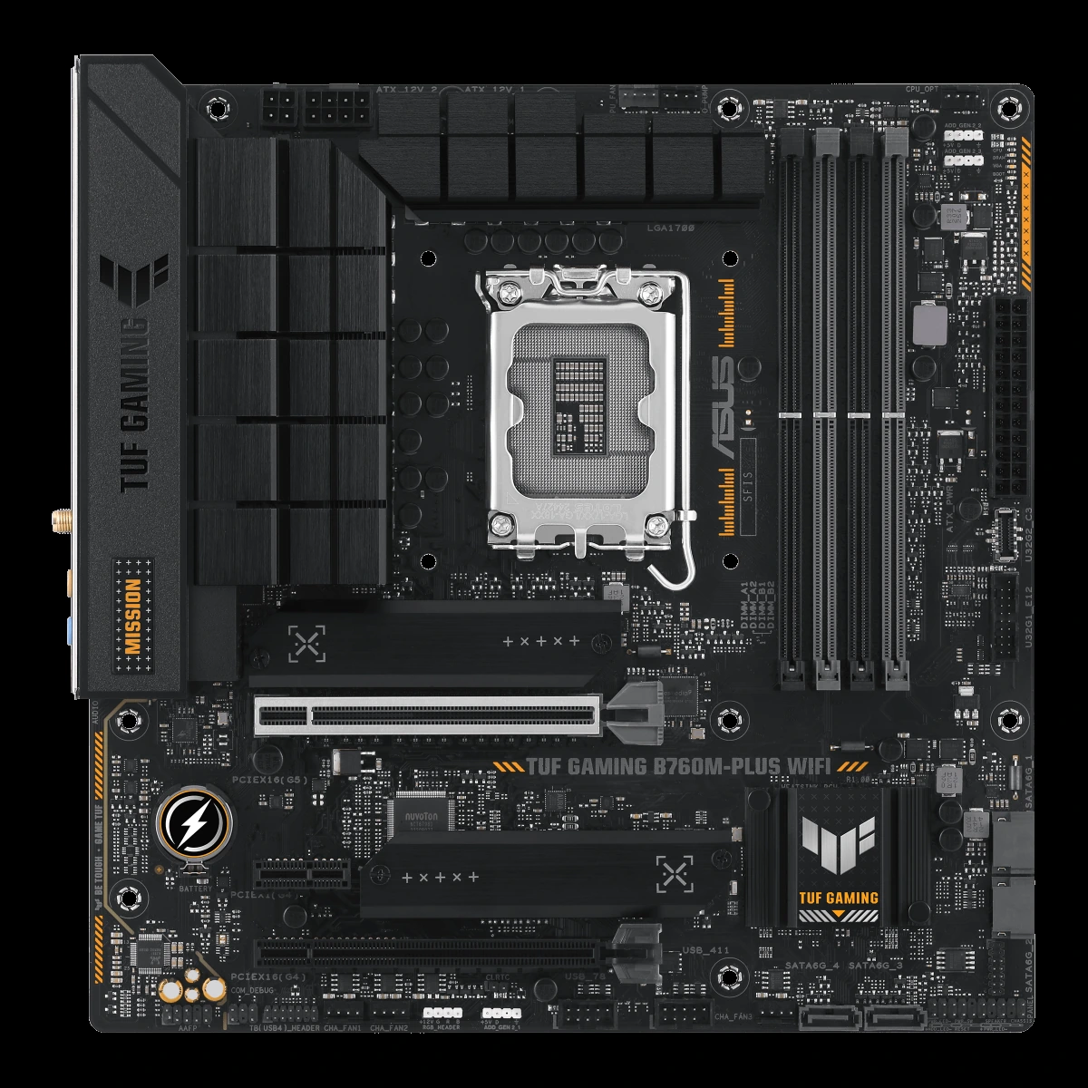 Mainboard Intel Asus TUF Gaming B760M-PLUS Wifi DDR5 Mainboard Intel Asus TUF Gaming B760M-PLUS Wifi DDR5 mặt trước