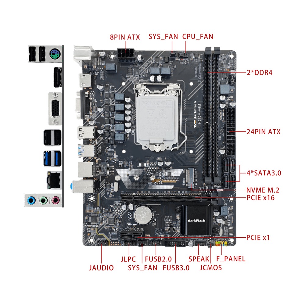 Mainboard Intel Darkflash H510M-V4M DDR4