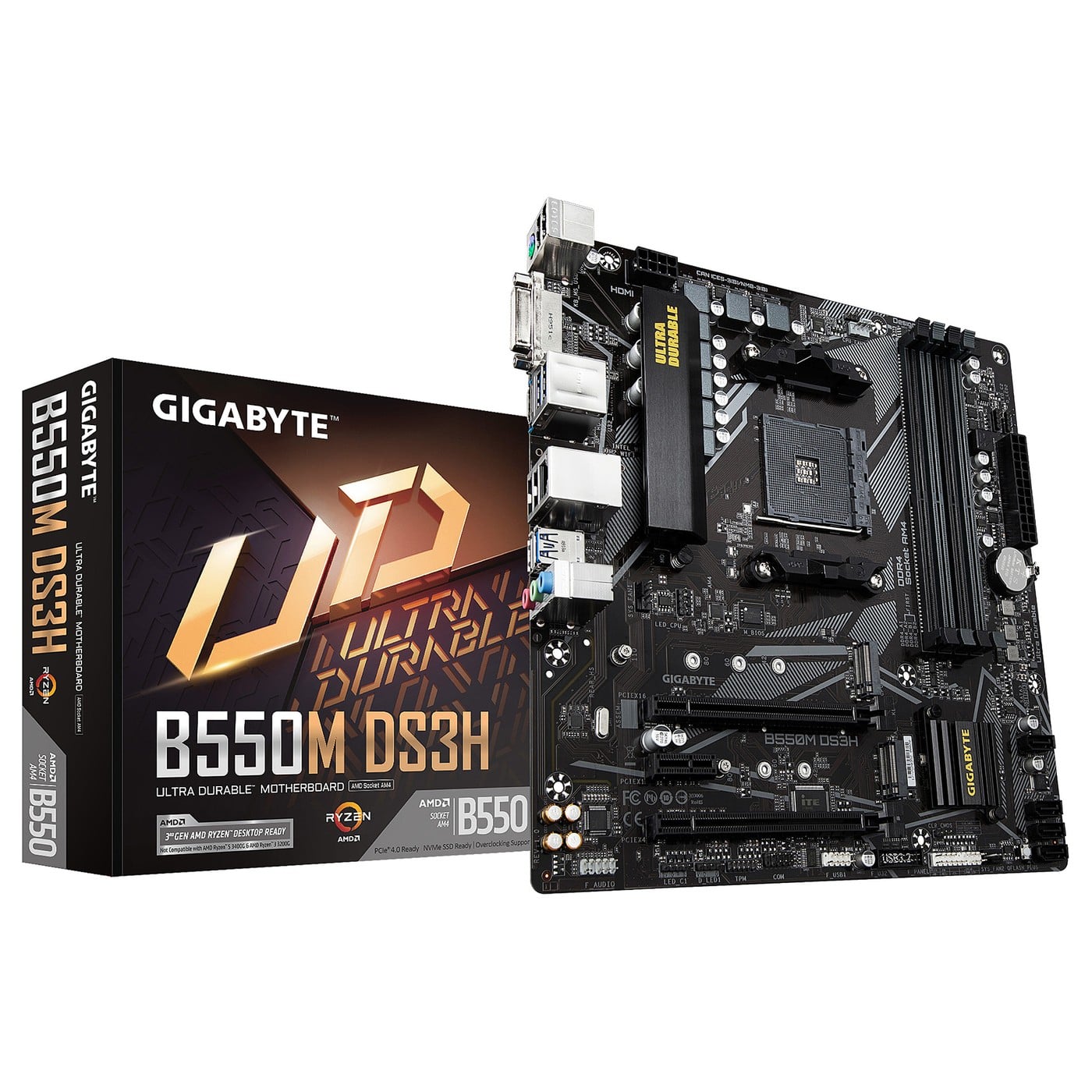 Mainboard AMD GIGABYTE B550M DS3H DDR4 mặt trước