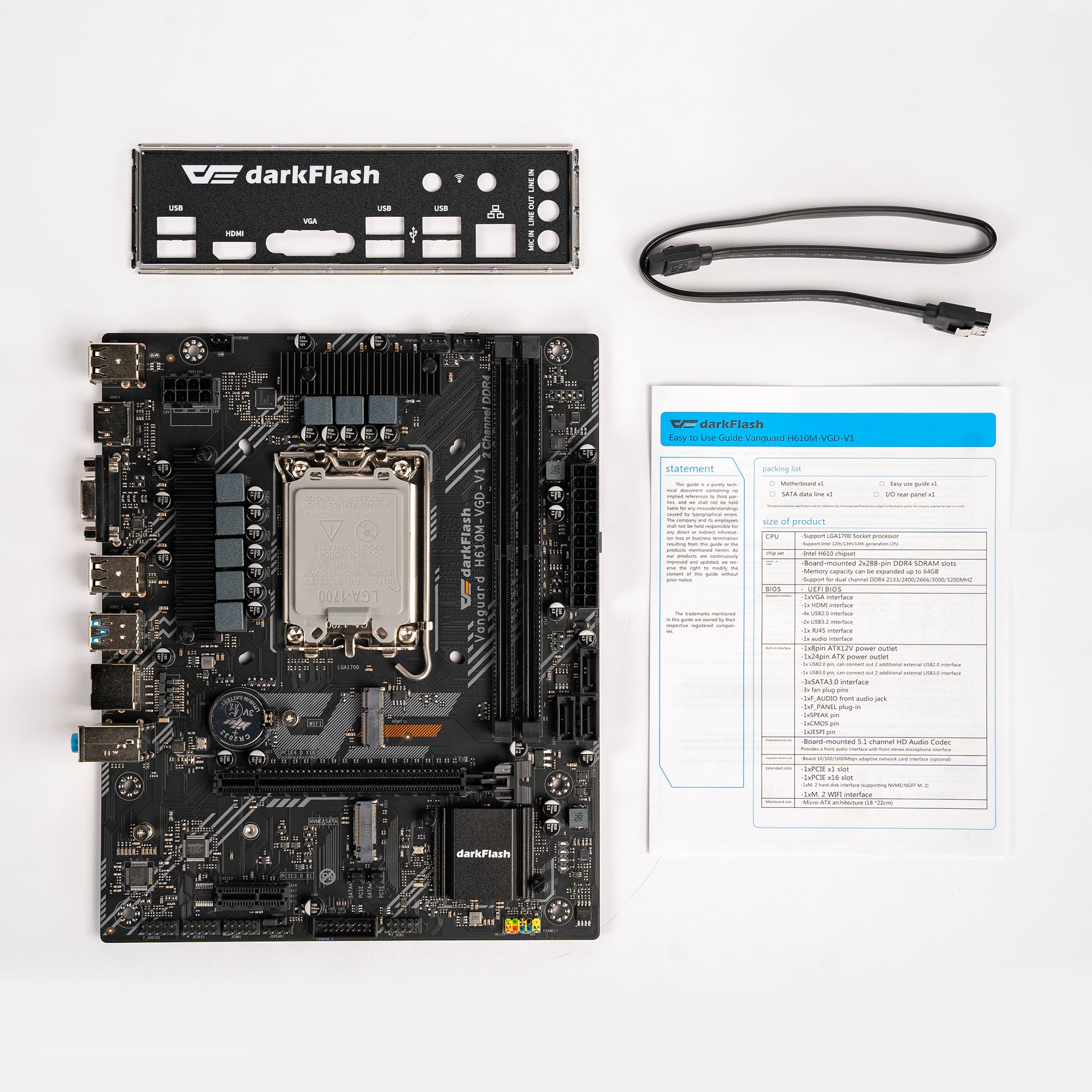 Mainboard Intel DARKFLASH H610M VGD - V1