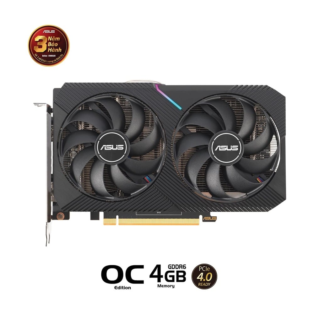Card màn hình ASUS Dual Radeon RX 6500 XT OC Edition (DUAL-RX6500XT-O4G-V2)