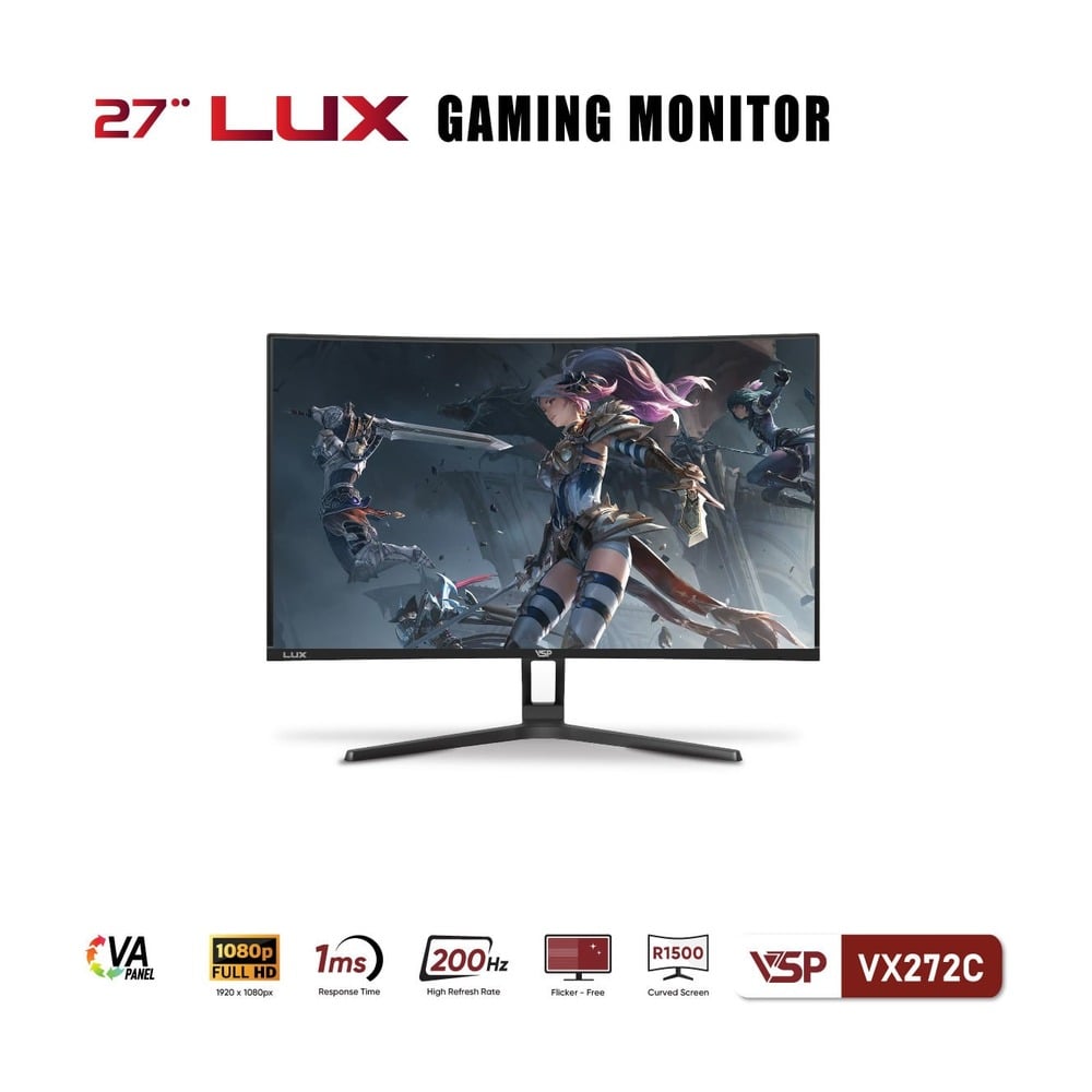 Màn hình cong VSP VX272C (27 inch / VA / FHD / 200Hz / 1ms / Freesync)