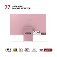 Màn Hình Gaming VSP VU279Q1 27 Inch Hồng (165Hz, IPS, QHD, 1ms, USB-C)