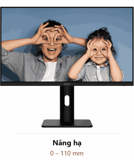 Chân đế công thái học chỉnh bốn hướng của MSI PRO MP273UP E6