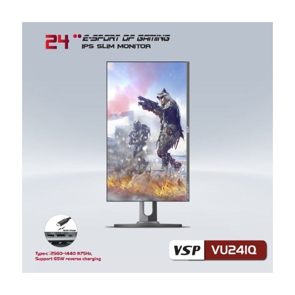 Màn hình phẳng VSP 24 inch 2K eSport Gaming VU241Q | QHD | 75Hz