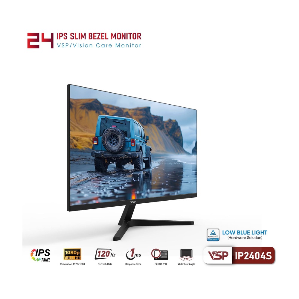 Màn hình VSP IP2404S 24 inch ( FHD, 120Hz, 1ms, Đen)