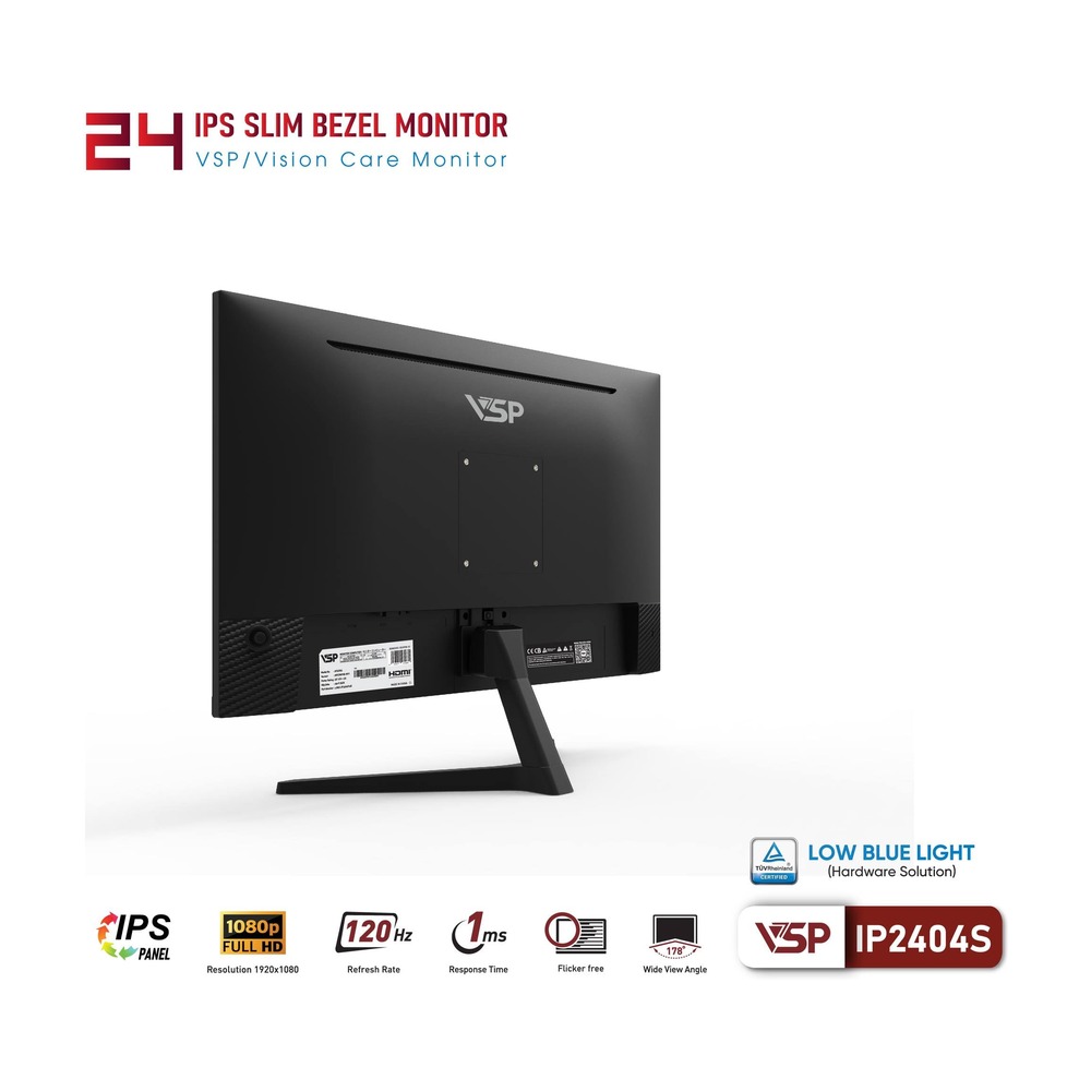 Màn hình VSP IP2404S 24 inch ( FHD, 120Hz, 1ms, Đen)