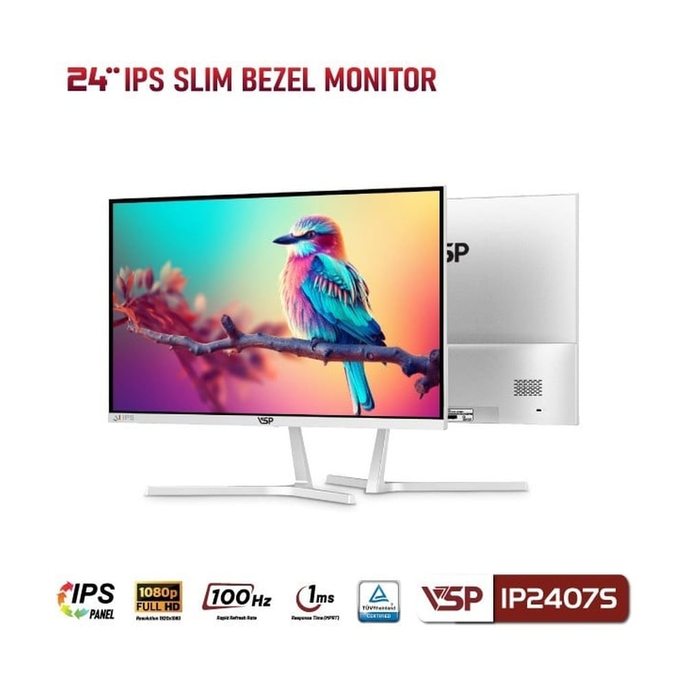 Màn Hình VSP IP2407S 24 inch (100Hz, IPS, FHD, 1ms) Trắng