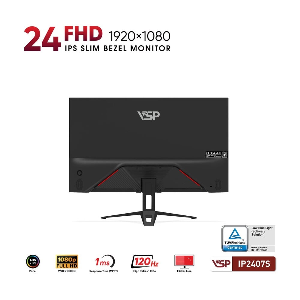 Màn hình VSP IP2407S 24 inch / IPS / FHD / 120Hz / 1ms Đen