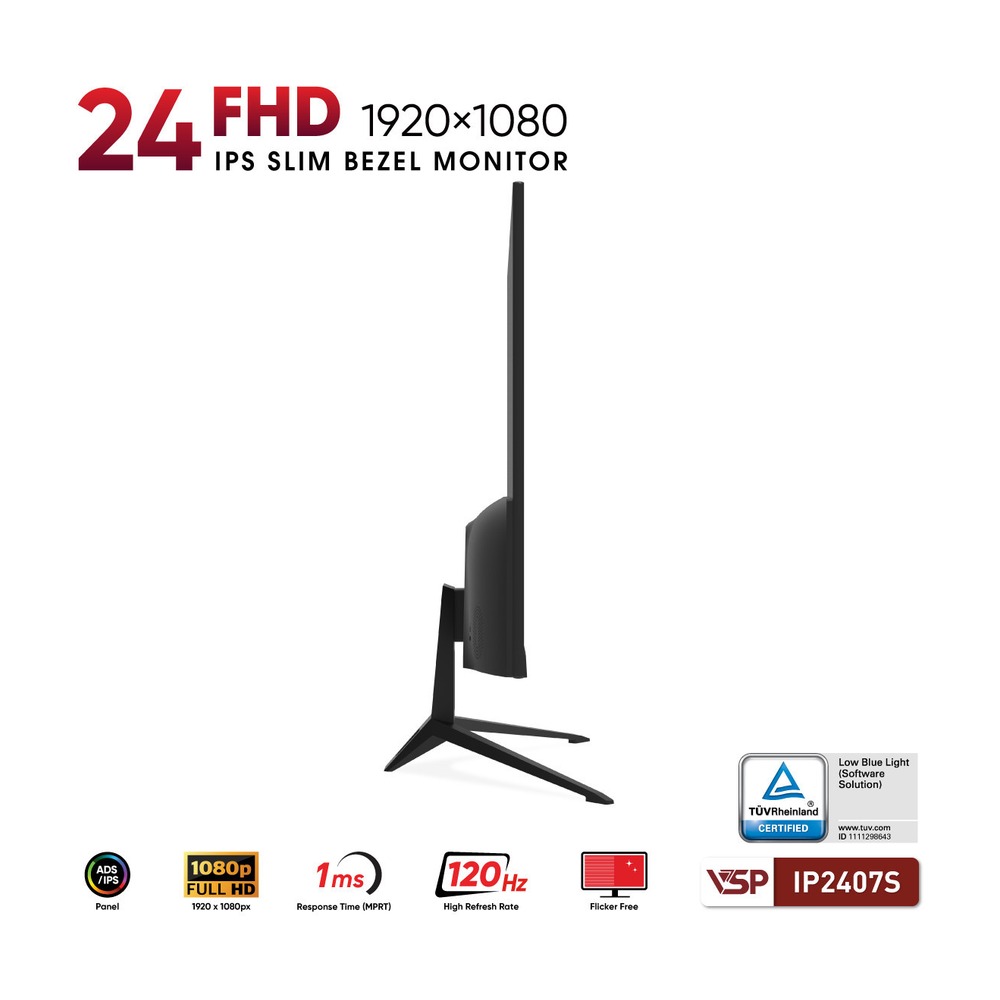Màn hình VSP IP2407S 24 inch / IPS / FHD / 120Hz / 1ms Đen